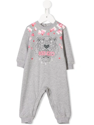 Shop Kenzo Tiger Romper In Grey