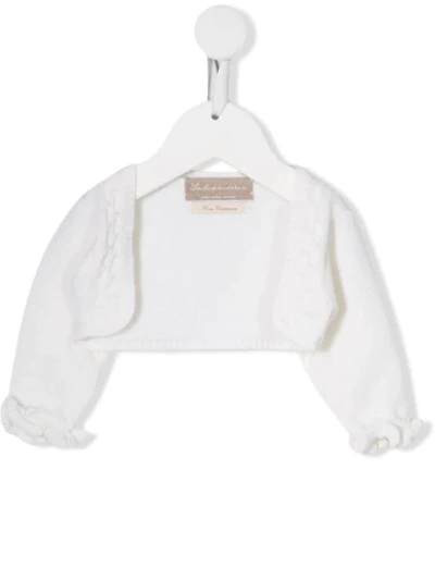 La Stupenderia Ruffle Trim Shrug In White