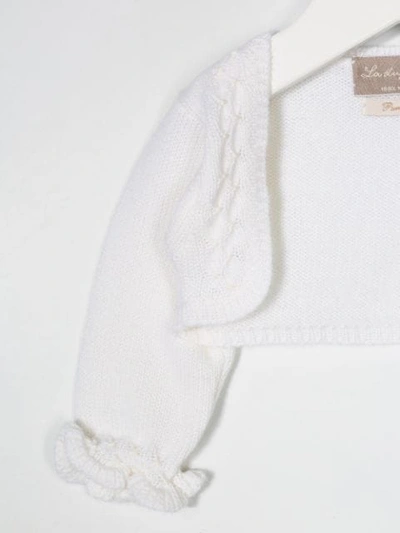 La Stupenderia Ruffle Trim Shrug In White