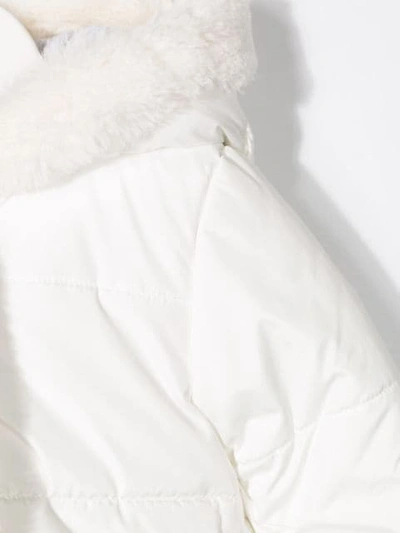 Shop Lapin House Fur Trimmed Coat In White