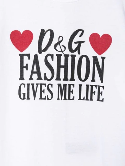 Shop Dolce & Gabbana Fashion Gives Me Life Print Romper In White