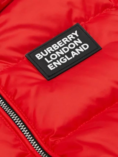 Shop Burberry Reversible Vintage Check Down-filled Puffer Jacket In Red