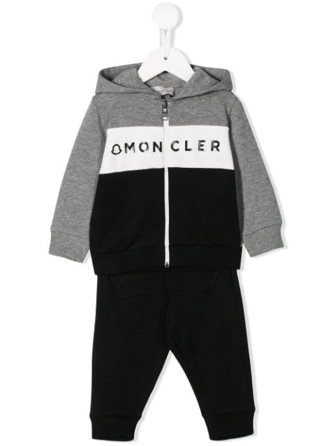 Moncler Babies' Logo Tracksuit In Grey 