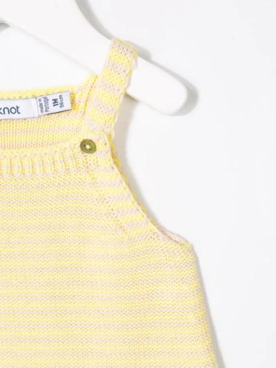 Shop Knot Summer Knitted Romper In Yellow