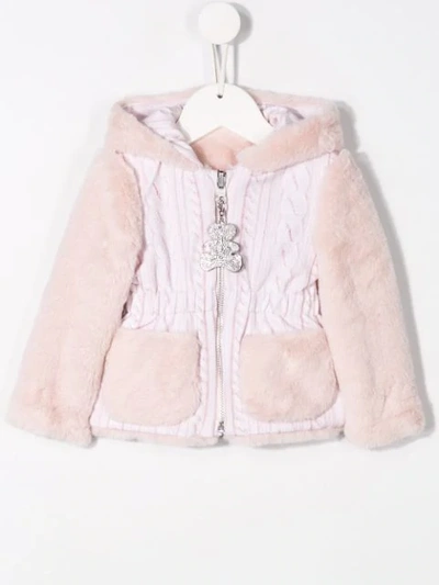 Shop Lapin House Zipped Hooded Jacket In Pink