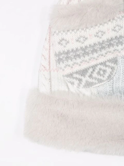 Shop Lapin House Knit Print Short Skirt In Grey