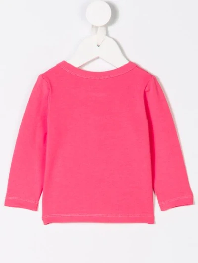 Shop Mini Rodini Snap-button Long Sleeve Top In Pink