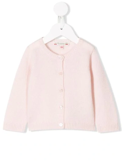 Shop Bonpoint Button-up Cashmere Cardigan In Pink