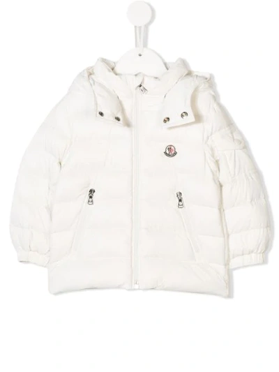 Shop Moncler Jules Down Jacket With Detachable Hood In White