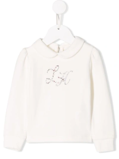 Shop Lapin House Embellished Logo Jumper In White