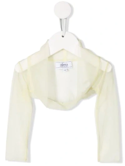 Shop Aletta Sheer Bolero Jacket In Yellow