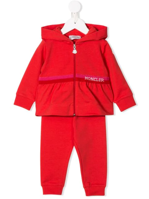 red moncler tracksuit