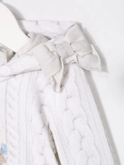 Shop Lapin House Cable Knit Print Dress In White