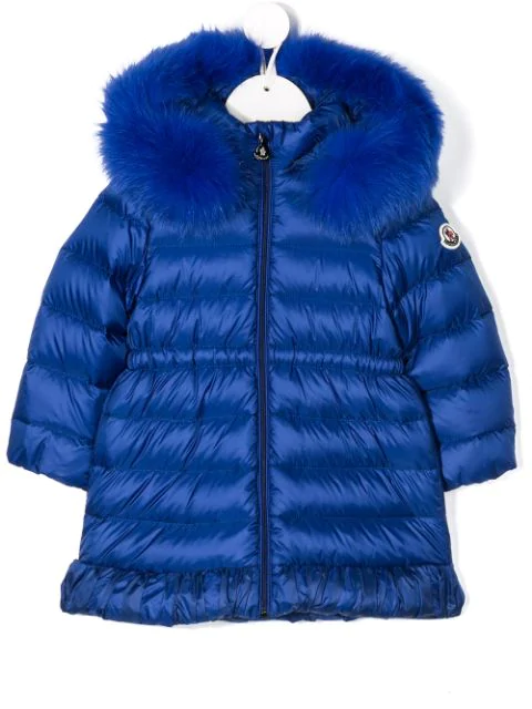 blue hooded coat