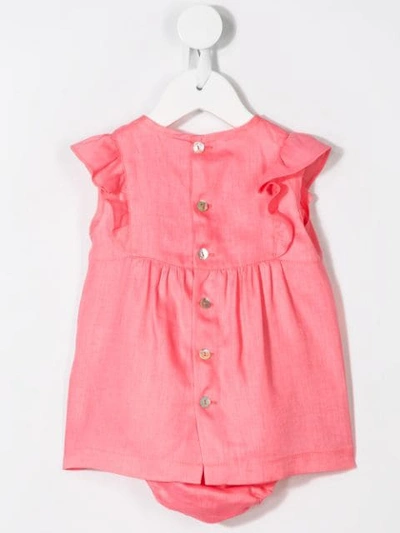 Shop Aletta Ruffle Trim Bow Dress In Pink