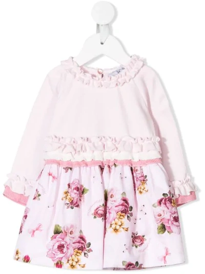 Shop Monnalisa Floral Print Skirt Dress In Pink