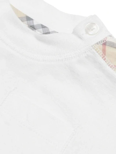 Shop Burberry Check Detail Cotton Three-piece Baby Gift Set In White