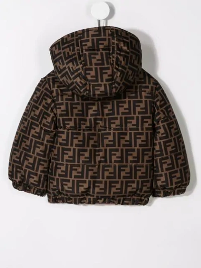 Shop Fendi Wendbare Jacke Mit Ff-muster In Brown