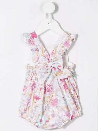 Shop Aletta Floral Print Dungarees In Pink