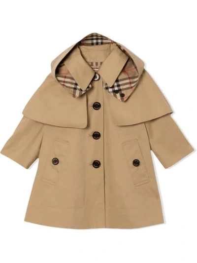 Burberry Babies' Bethel Showerproof Gabardine Trench Coat 6-24 Months In  Honey | ModeSens