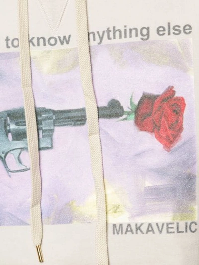 Shop Makavelic Rose Gun Print Hoodie In Neutrals