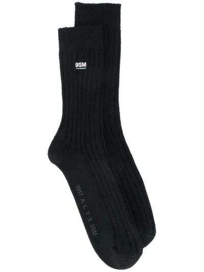 Shop Alyx Embroidered Socks In Blk0001 Black