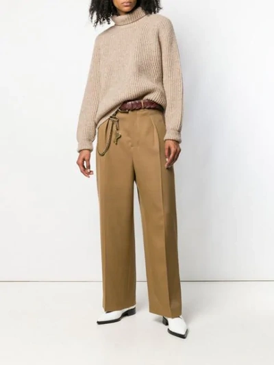 Shop Ami Alexandre Mattiussi Rib Turtleneck Jumper In Neutrals