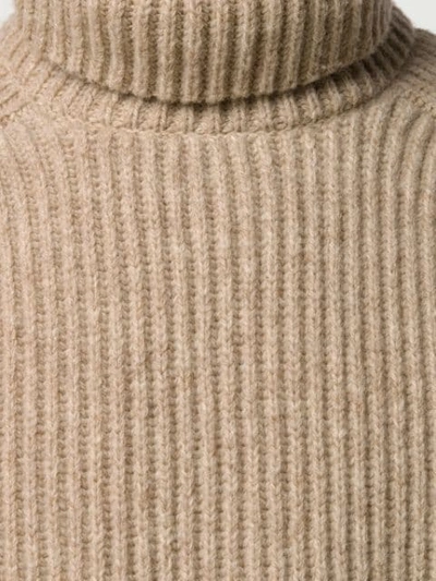 Shop Ami Alexandre Mattiussi Rib Turtleneck Jumper In Neutrals