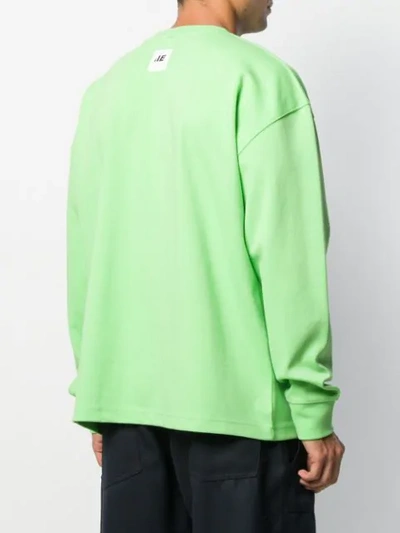 Shop Ader Error Boxer Print Oversized Sweatshirt In Neon Green