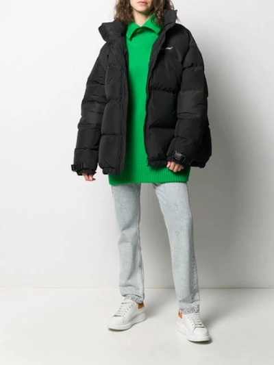 Shop Ader Error Zipped Puffer Jacket In Black