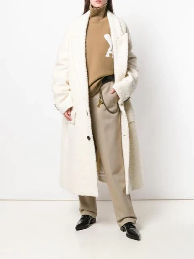 Shop Ami Alexandre Mattiussi Oversize Two Buttons Coat In White