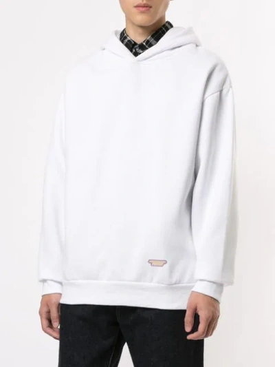 Shop Ground Zero Relaxed-fit Hoodie In White