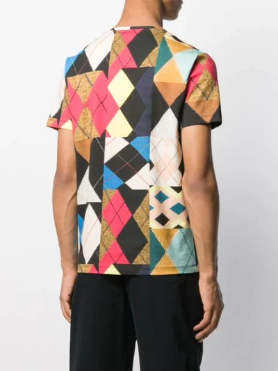 Shop Pringle Of Scotland Reissued Patchwork Cotton T-shirt In Black