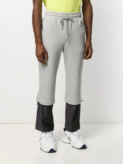 Shop Ader Error Layered Track Pants In Grey