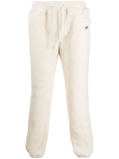 Shop Ader Error Logo Detail Fleece Trousers In White