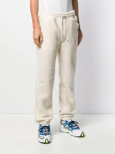 Shop Ader Error Logo Detail Fleece Trousers In White