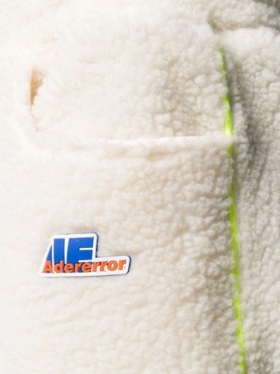Shop Ader Error Logo Detail Fleece Trousers In White