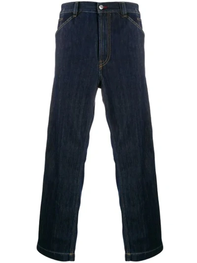 Shop Diesel Halbhohe Jeans In Blue