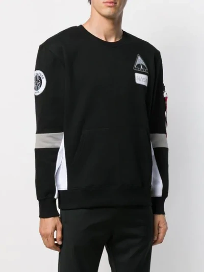 Shop Alpha Industries 'space Camp' Sweatshirt In Black