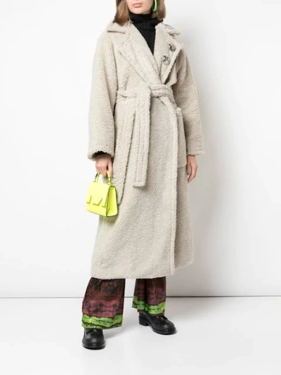 Shop Anton Belinskiy Faux-shearling Robe-coat In Neutrals