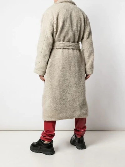 Shop Anton Belinskiy Faux-shearling Robe-coat In Neutrals