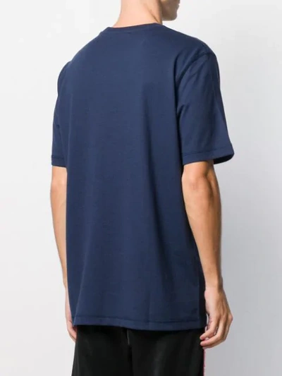 Shop Diesel Recycled Fabric T-shirt With Doublelogo Print In Blue