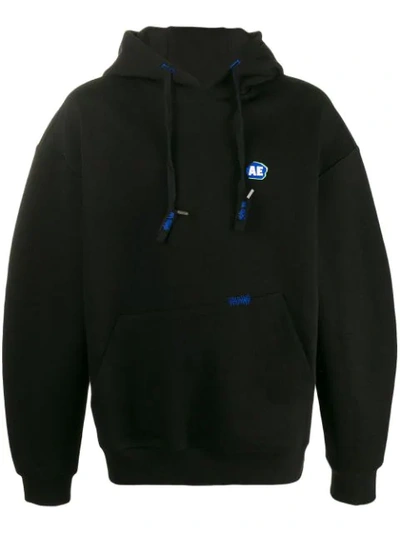 Shop Ader Error Embroidered Logo Hoodie In Black