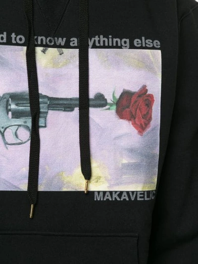 Shop Makavelic Rose Gun Print Hoodie In Black