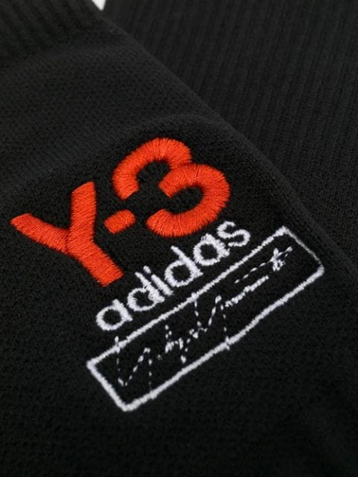 Shop Y-3 Logo Embroidery Socks In Black
