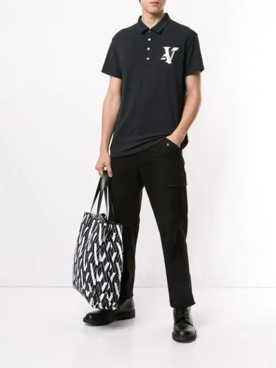 Shop Ports V Embroidered Logo Polo Shirt In Black