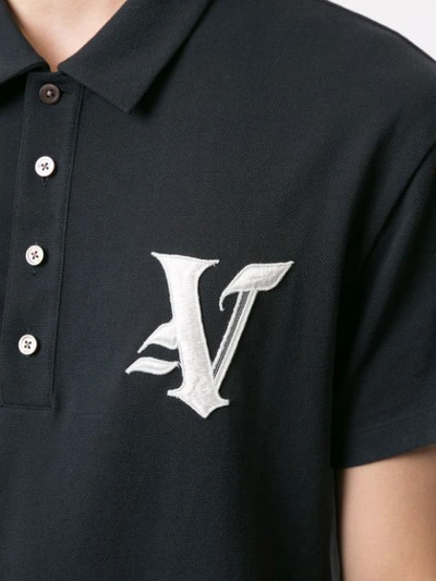 Shop Ports V Embroidered Logo Polo Shirt In Black