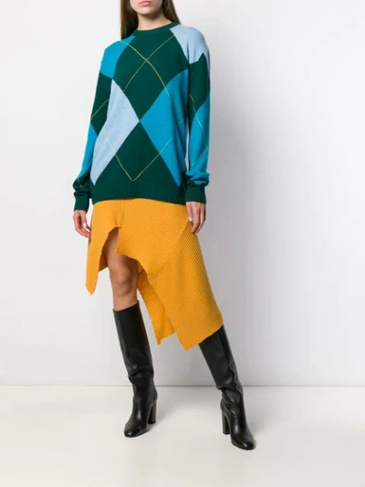 Shop Pringle Of Scotland Reissued Argyle Knitted Jumper In Green