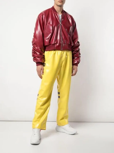 Shop Arthur Avellano Deconstructed Bomber Jacket In Red