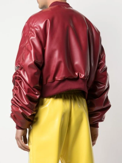 Shop Arthur Avellano Deconstructed Bomber Jacket In Red